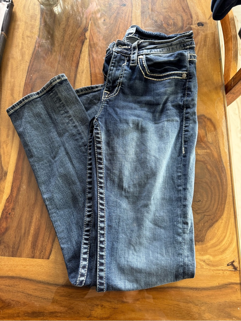 Vigoss Women's Straight Leg Jeans - Dark Blue Wash